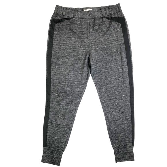 Halston HeritageGray Sweatpants Joggers Black Tuxedo Stripe XL